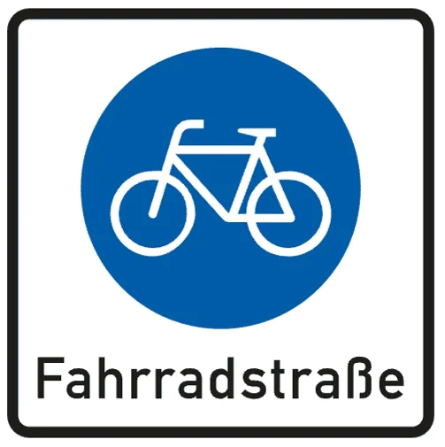 Beginn einer Fahrradstra&szlig;e