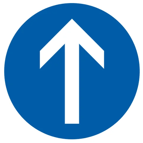 Vorgeschriebene Fahrtrichtung geradeaus