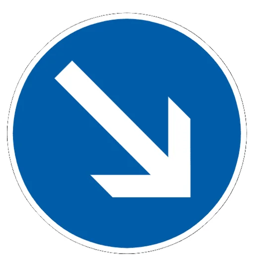 Vorgeschriebene Vorbeifahrt rechts vorbei